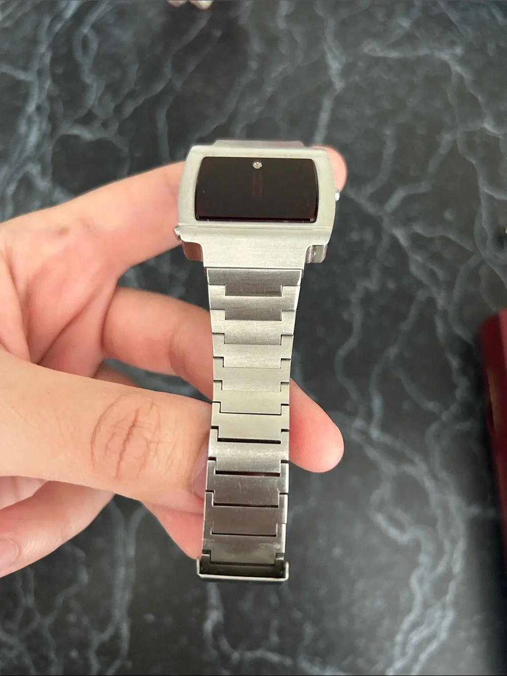 Vintage Silver Digital LED Bracelet Watch - Stainless Steel